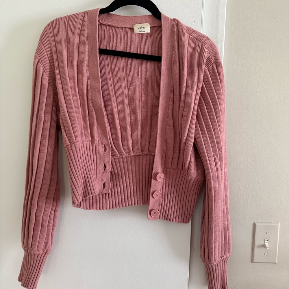 Alfred Pink Ribbed Cardigan - Picture 2 of 4
